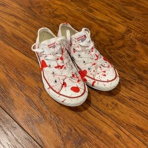 Converse Kids White and Red Sneakers